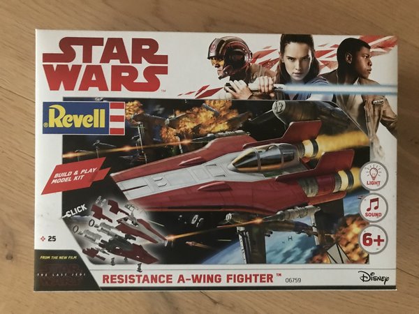 Revell Star Wars Build & Play Resistance A-Wing Fighter, Red 06759