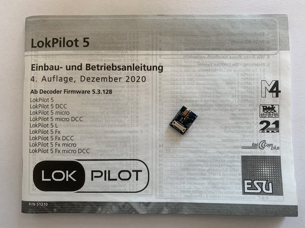 ESU LokPilot 5 FX micro DCC, Next18 , Spurweite N, TT 59128