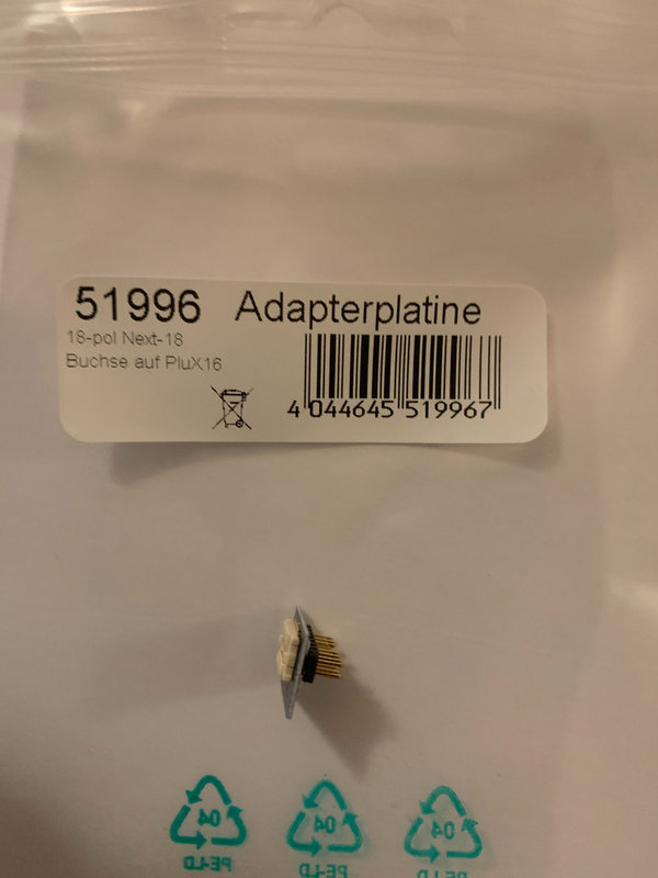 ESU Adapterplatine, 18-pol Next-18 Buchse auf PluX16 51996