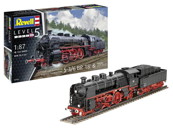 Revell Schnellzuglokomotive S3/6 BR18(5) mit Tender 2'2'T 1:87 02168